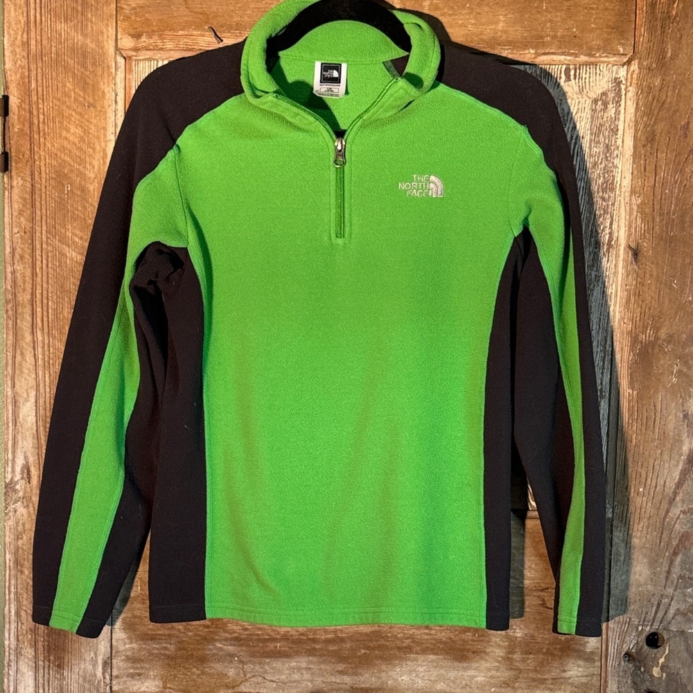 The North Face Lime Green and Black Quarter-Zip